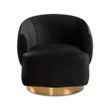 5. "Liam Swivel Accent Chair: Black Velvet Upholstery - Enhance Your Living Space"
