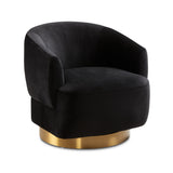 1. "Liam Swivel Accent Chair: Black Velvet - Luxurious and Comfortable"