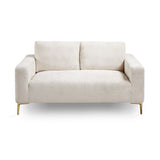 2. "Grey Chenille Franco Gold Loveseat - Stylish and versatile addition to any home decor"