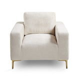 2. "Grey Chenille Franco Gold Accent Chair - Elegant and comfortable home furniture"