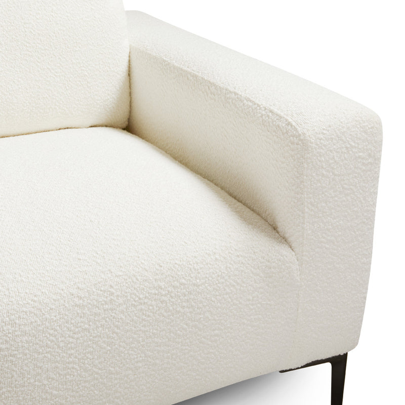 5. "Franco Sofa: White Boucle - Durable construction for long-lasting use"