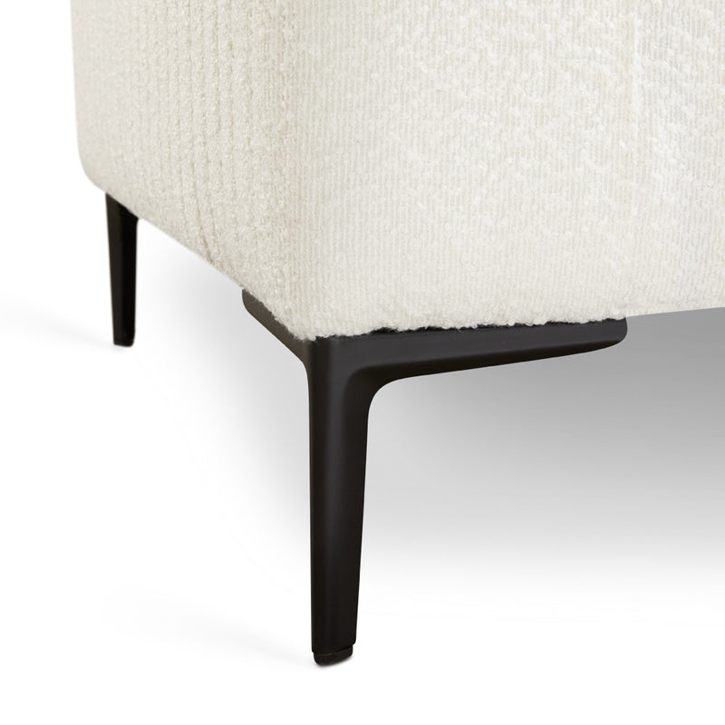 6. "White Boucle Franco Loveseat - Enhance your living room with this chic furniture piece"