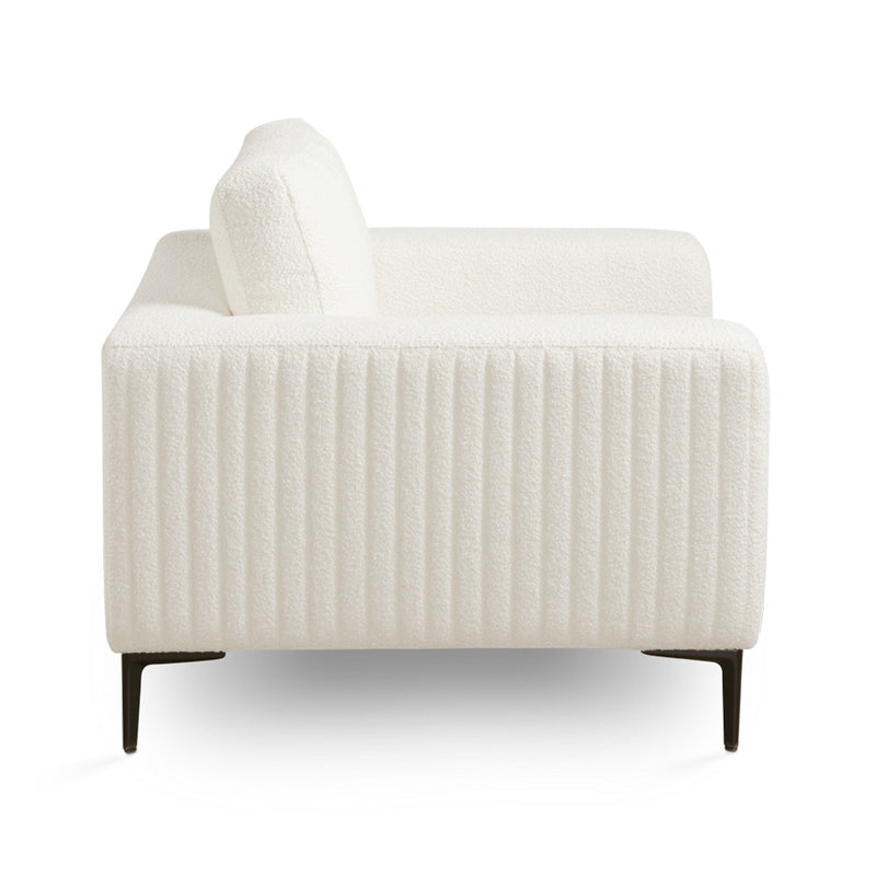 4. "White Boucle Franco Accent Chair - Perfect blend of comfort and style"