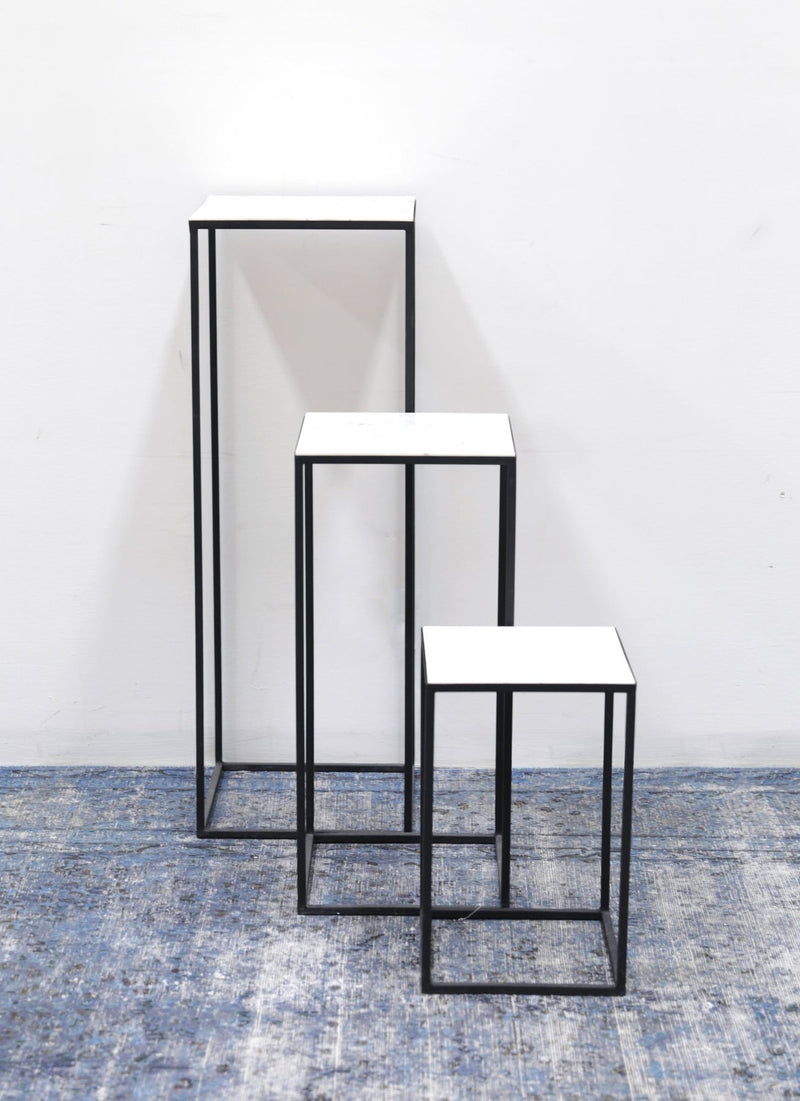 3. "Earth Wind & Fire Marble Pedestal Set Of Three - Unique artistic centerpiece"