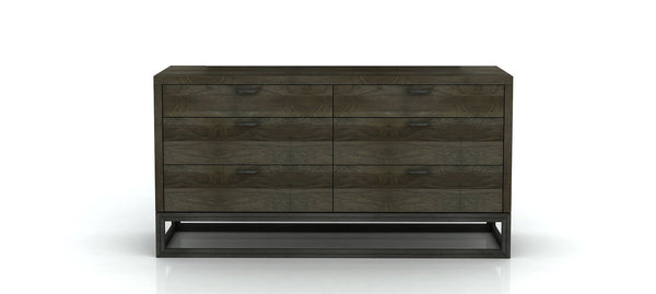 1. "Stark 6 Drawer Dresser in sleek black finish"