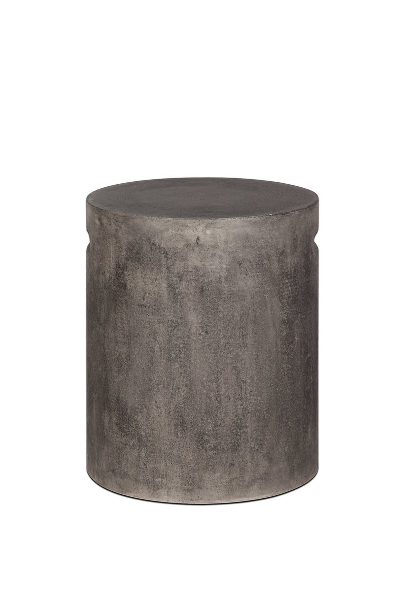 1. "Concrete round side table with handle - Dark Grey, perfect for modern living rooms"