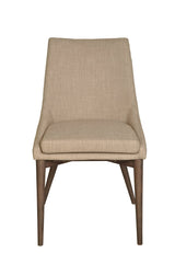 2. "Elegant beige Fritz Side Dining Chair with sturdy wooden legs"