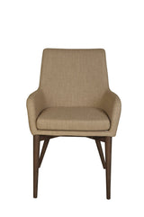 2. "Elegant beige Fritz Arm Dining Chair with sturdy armrests"