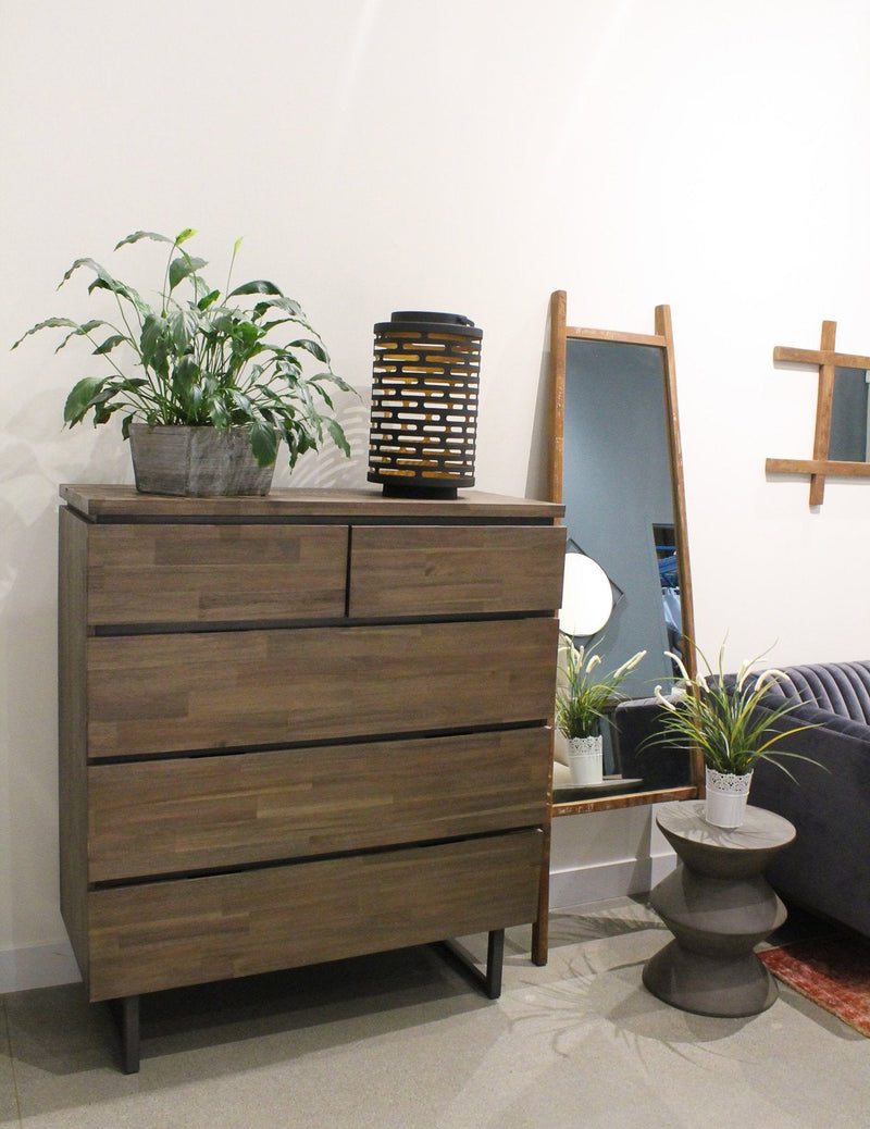 2. "Dark Grey Concrete Inverted Side Table: Sturdy and durable construction for long-lasting use"