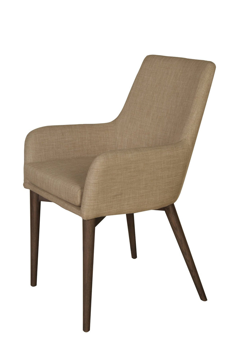 3. "Medium-sized beige Fritz Arm Dining Chair for stylish dining spaces"