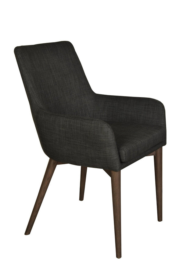 1. "Fritz Arm Dining Chair - Dark Grey with comfortable cushioning"
