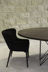 10. "Luxurious Mila Dining Chair - Black Velvet with a padded seat for enhanced comfort"