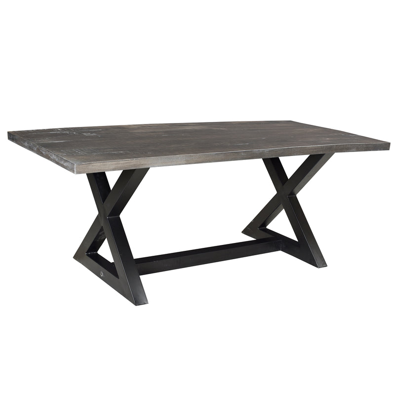 1. "Zax Rectangular Dining Table in Distressed Grey - Elegant and versatile dining table"