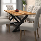 2. "Natural and Black Zax Rectangular Dining Table - Perfect for contemporary interiors"