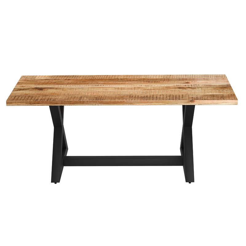 4. "Zax Dining Table in Natural and Black - Sturdy construction for long-lasting durability"