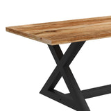5. "Rectangular Dining Table in Natural and Black - Versatile and stylish addition to any dining room"