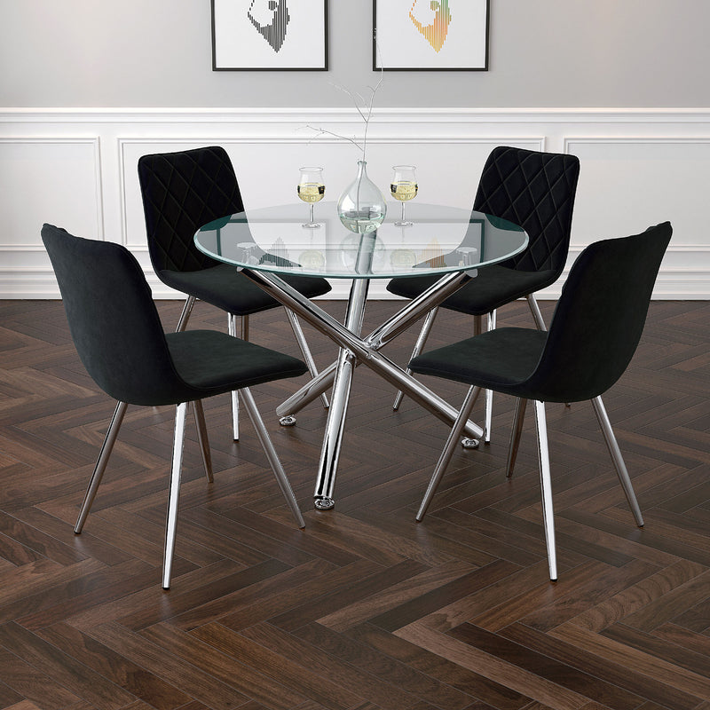 3. "Stylish Solara II Round Dining Table in Chrome - Perfect for hosting family and friends"