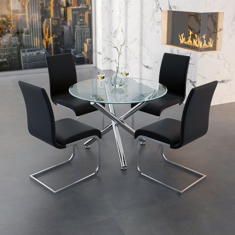 5. "Solara II Round Dining Table in Chrome - Create a sophisticated atmosphere in your dining room"