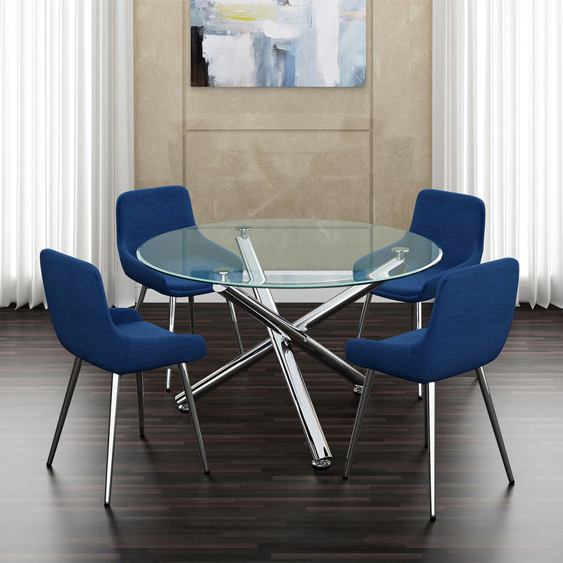 6. "Chrome Solara II Round Dining Table - Versatile and adaptable to any interior decor"