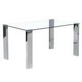 1. "Frankfurt Rectangular Dining Table in Stainless Steel - Sleek and modern design"