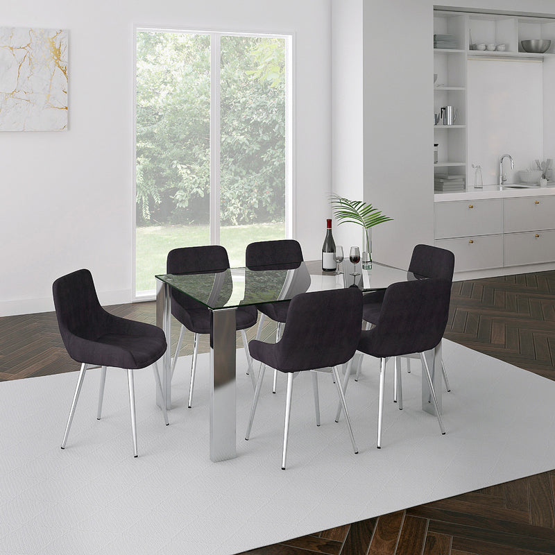 2. "Stainless Steel Dining Table - Perfect for contemporary interiors"