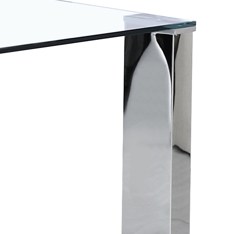 7. "Stainless Steel Dining Table with Minimalist Design - Enhances any decor"