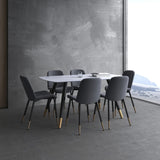 2. "White and Black Emery Rectangular Dining Table - Perfect for contemporary interiors"