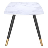 4. "White and Black Rectangular Dining Table - Versatile and stylish addition to any dining room"