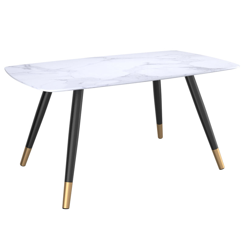 1. "Emery Rectangular Dining Table in White and Black - Sleek and modern design"