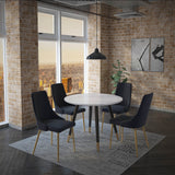 2. "White and Black Emery Round Dining Table - Perfect for contemporary interiors"