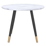 3. "Stylish Emery Round Dining Table in White and Black - Ideal for small spaces"