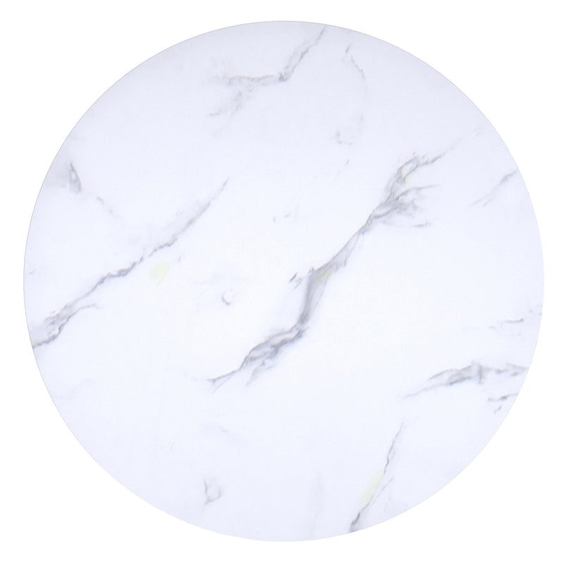 5. "White and Black Emery Round Dining Table - Durable and long-lasting construction"