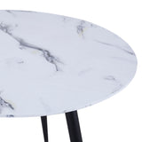 6. "Emery Round Dining Table in White and Black - Enhance your dining experience"