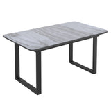 4. "Black and Faux Marble Dining Table - Ideal for Small to Medium-sized Spaces"