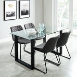 5. "Versatile Franco Rectangular Dining Table in Black - Suitable for both casual and formal dining"