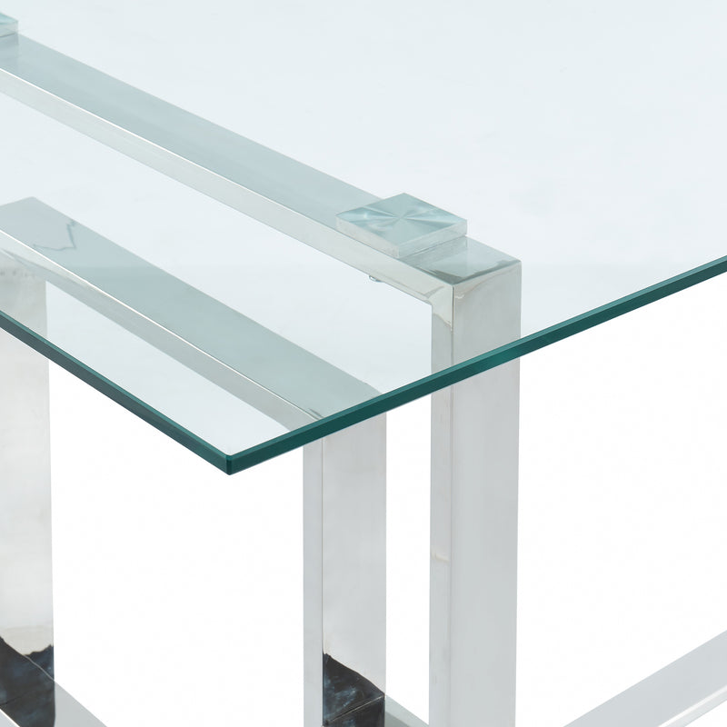 6. "Eros Dining Table in Silver - Crafted with high-quality materials"