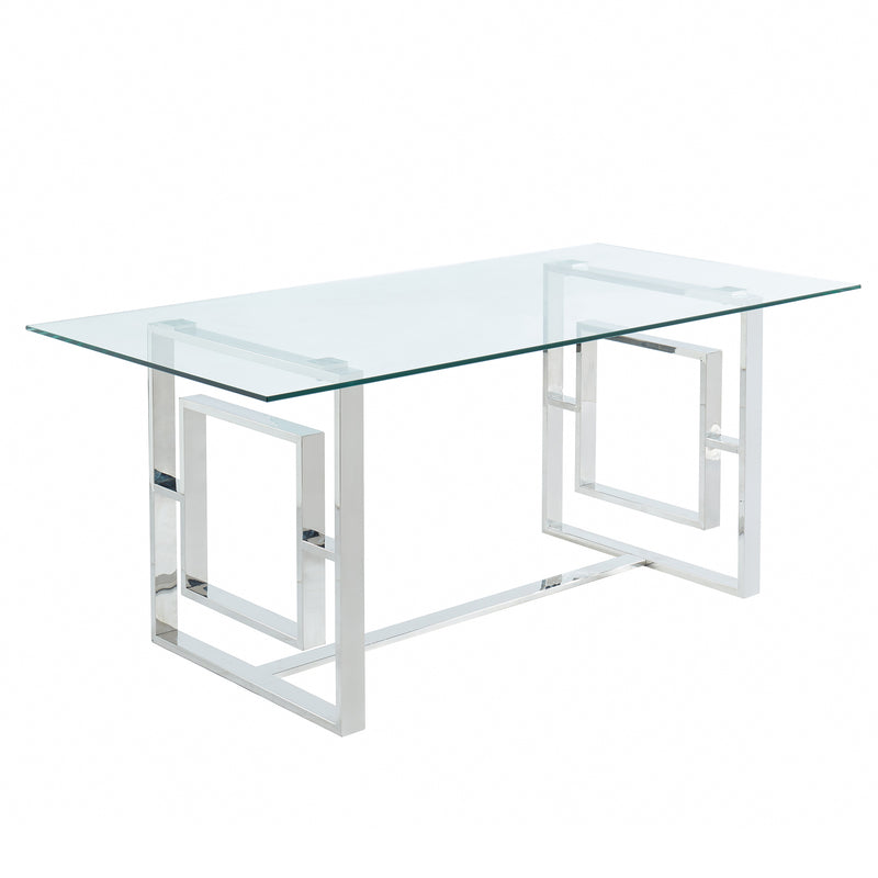 1. "Eros Rectangular Dining Table in Silver - Sleek and modern design"