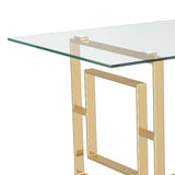 6. "Eros Rectangular Dining Table in Gold - Perfect blend of sophistication and functionality"