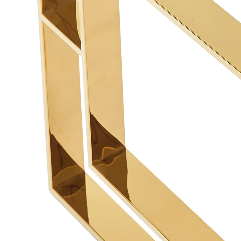 7. "Elevate your dining experience with the Eros Rectangular Dining Table in Gold"