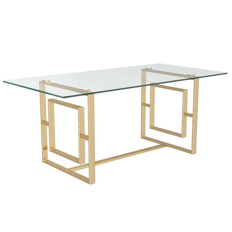 1. "Eros Rectangular Dining Table in Gold - Elegant and stylish centerpiece for your dining room"