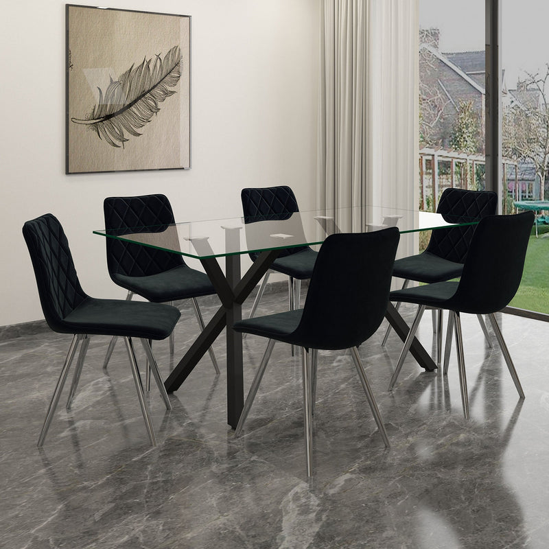 6. "Black Rectangular Dining Table - Versatile and timeless piece for your home"