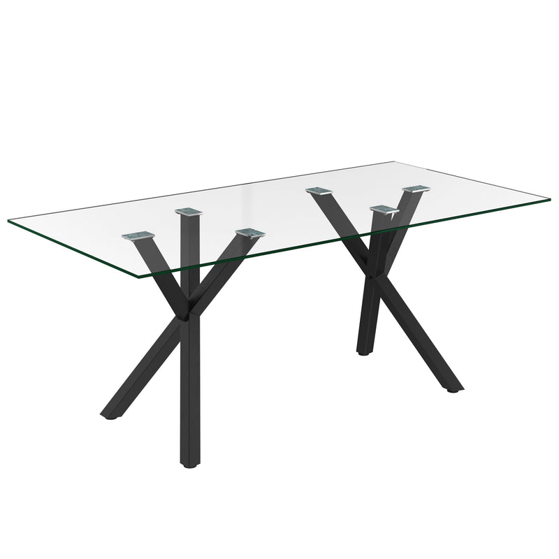 1. "Stark Rectangular Dining Table in Black - Sleek and modern design"