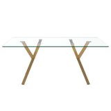3. "Medium-sized image of Stark Rectangular Dining Table in Aged Gold - Perfect for modern interiors"