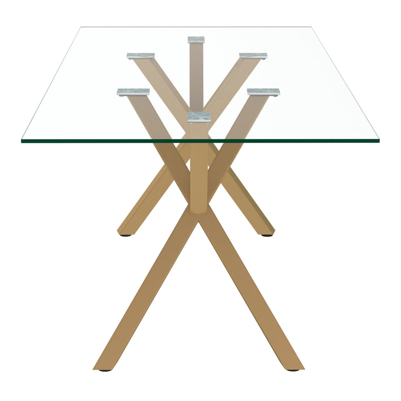 4. "Stark Rectangular Dining Table - Aged Gold finish adds a touch of luxury"