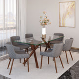 6. "Rectangular table in walnut finish - Versatile and stylish"