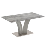1. "Napoli Rectangular Dining Table in Light Grey - Sleek and modern design"