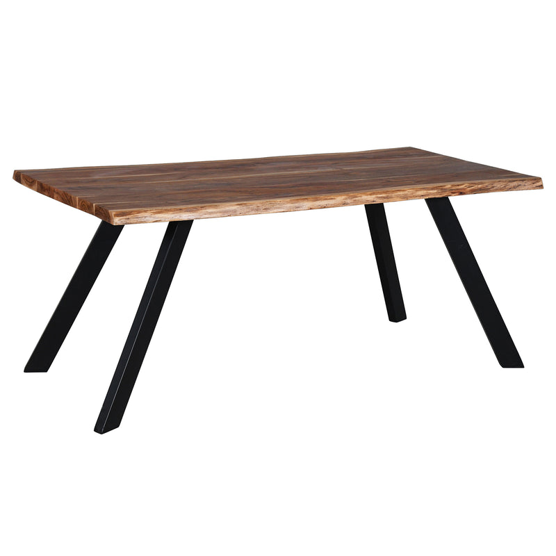 5. "Natural finish dining table - Virag Rectangular Table for a rustic touch"