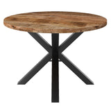 4. "Natural and Black Dining Table - Ideal for small to medium-sized spaces"