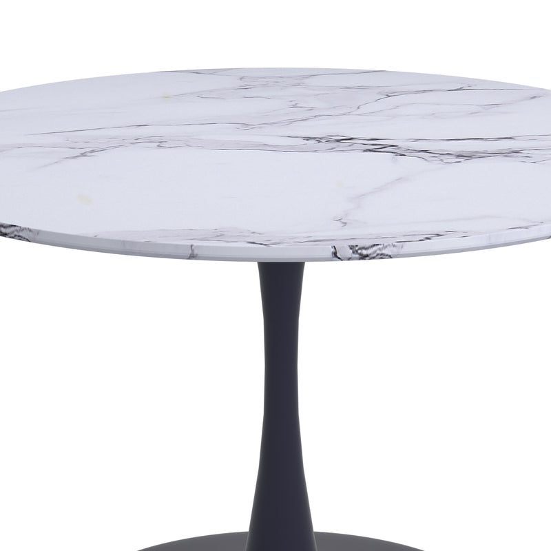 3. "Zilo 48" Round Dining Table - Sleek and Stylish Addition to Your Dining Space"