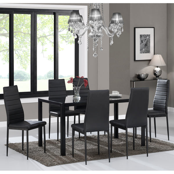 2. "Black Contra Rectangular Dining Table - Perfect for contemporary interiors"